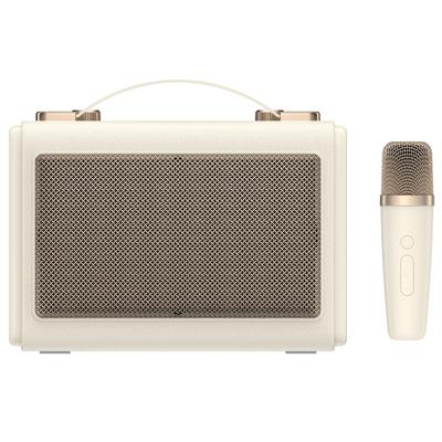 Havit SK823BT Mikrofonlu Bluetooth Hoparlör – Retro Tasarım, Kablosuz BT V5.3 Karaoke - Bej