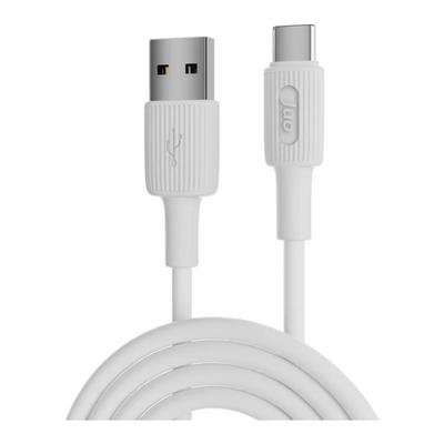 Juo 66W USB-A to USB Type-C Silikon Hızlı Şarj ve Data Kablosu 1 Metre Beyaz