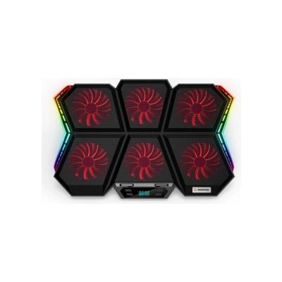 RAMPAGE AD-RX44 X-GALE 6 FANLI 12 RGB IŞIK MODLU 7 KADEME STANDLI LCD GÖSTERGELİ NOTEBOOK SOĞUTUCU