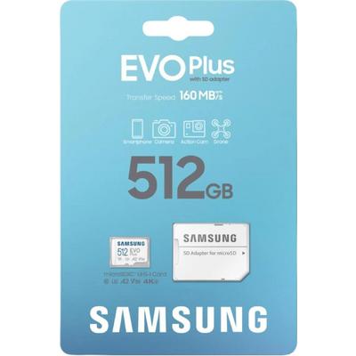 Samsung Evo Plus MB-MC512SA Class 10 UHS-I U3 A2 V30 512 GB Micro SD Kartı