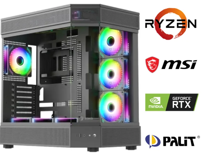 AMD RYZEN 5 5600X+16GB RAM+1TB M2+RTX 4060 OYUNCU BİLGİSAYARI SİYAH