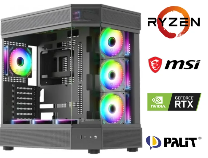 AMD RYZEN 5 7500F+32GB RAM+1TB M2+RTX 5060Tİ OYUNCU BİLGİSAYARI SİYAH