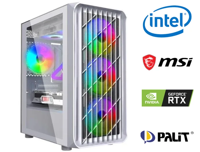 İNTEL İ5 12400F+32GB RAM+1TB M2+RTX 5060Tİ OYUNCU BİLGİSAYARI BEYAZ