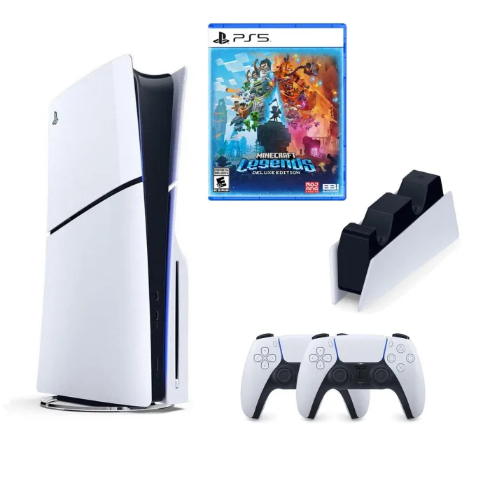 SONY PS5 PLAYSTATİON 5 SLİM CD Lİ 1TB KONSOL  + 2. KOL + SONY PS5 DUALSENSE CHARGİNG STATİON + MİNE CRAFT PS5 OYUN