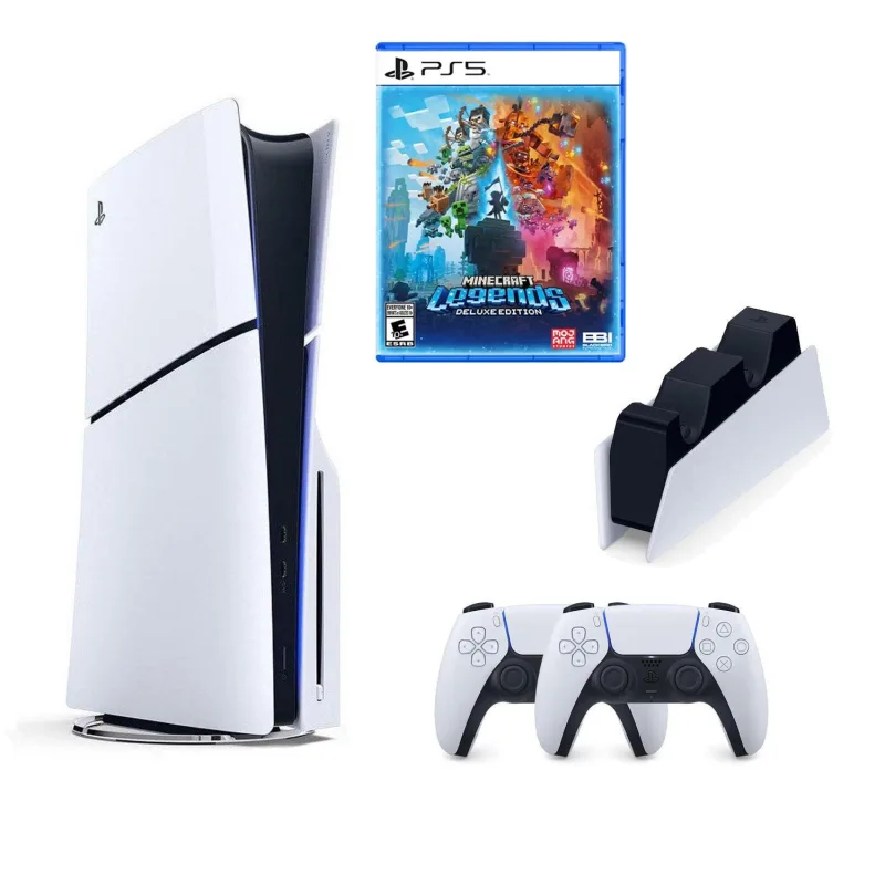 SONY PS5 PLAYSTATİON 5 SLİM CD Lİ 1TB KONSOL  + 2. KOL + SONY PS5 DUALSENSE CHARGİNG STATİON + MİNE CRAFT PS5 OYUN