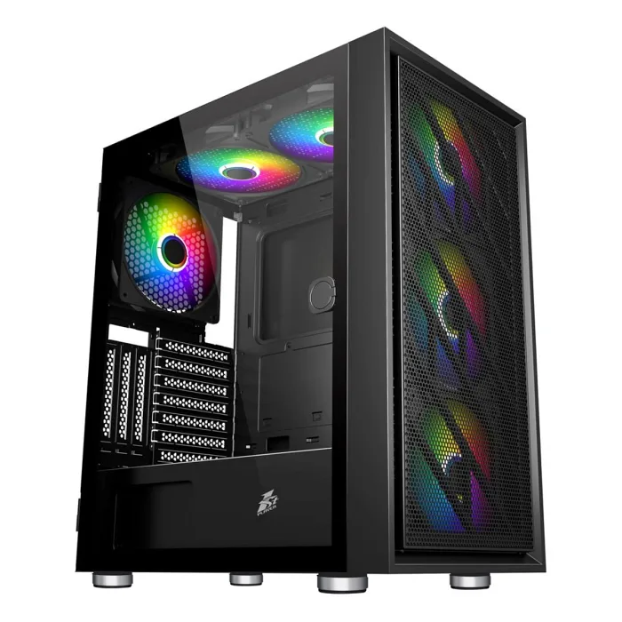 1ST PLAYER AR7 SİYAH 650W 80+ ARGB 4X12CM FAN TEMPERLİ CAM MESH USB 3.0 ATX KASA