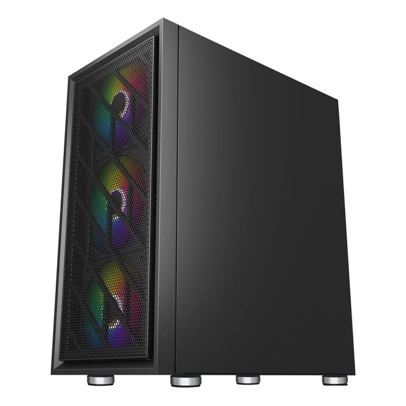 1ST PLAYER AR7 SİYAH 650W 80+ ARGB 4X12CM FAN TEMPERLİ CAM MESH USB 3.0 ATX KASA