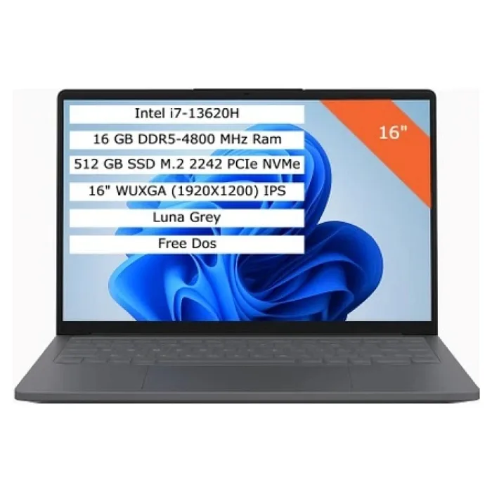 2. El Lenovo IdeaPad Slim 3 16IRH10 83K2001WTR i7-13620H 16 GB 512 GB SSD UHD Graphics 16" WUXGA Notebook (06.08.2027 Tarihine kadar garanti)