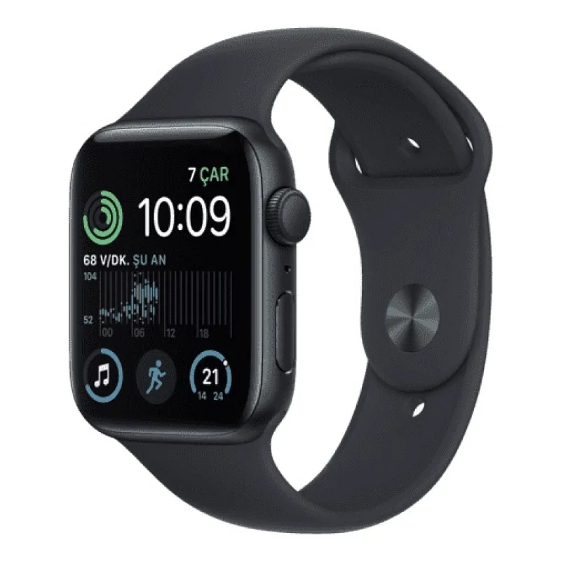 2.EL APPLE WATCH SERİES SE 2. NESİL GPS 44MM GECE YARISI ALÜMİNYUM KASA VE SPOR KORDON