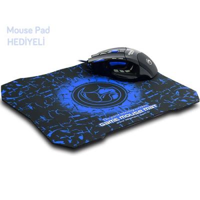 Everest SGM-X7B USB Mavi Oyuncu Mouse+MausePad