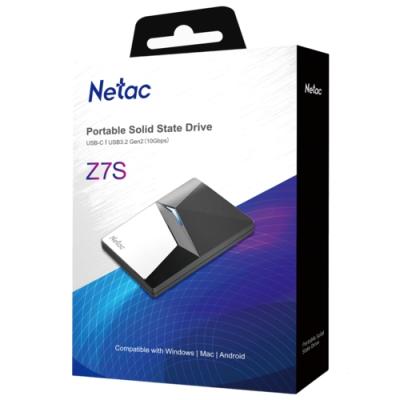 Netac Z7S 480GB Taşınabilir SSD  NT01Z7S-480G-32BK