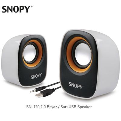 Snopy SN-120 2.0 Beyaz/Sarı USB Speaker