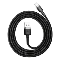 BASEUS CAFULE CALKLF-BG1 2.4A LİGHTNİNG KABLO GRİ 1M SİYAH
