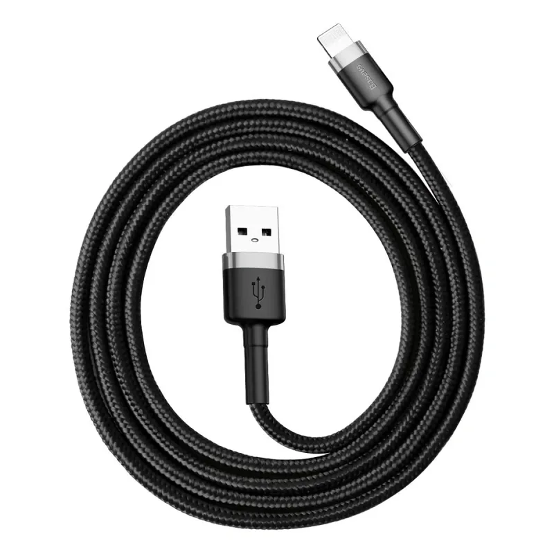BASEUS CAFULE CALKLF-BG1 2.4A LİGHTNİNG KABLO GRİ 1M SİYAH