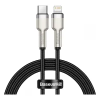 BASEUS CAFULE METAL 20W 2 METRE TYPE-C TO LİGHTNİNG KABLO SİYAH