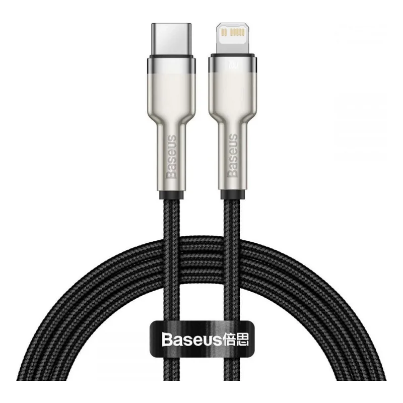 BASEUS CAFULE METAL 20W 2 METRE TYPE-C TO LİGHTNİNG KABLO SİYAH