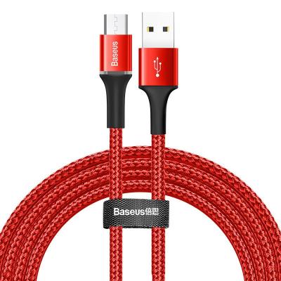 BASEUS CAMGH-C09 HALO RGB MİCRO ŞARJ KABLOSU 2A 1MT KIRMIZI