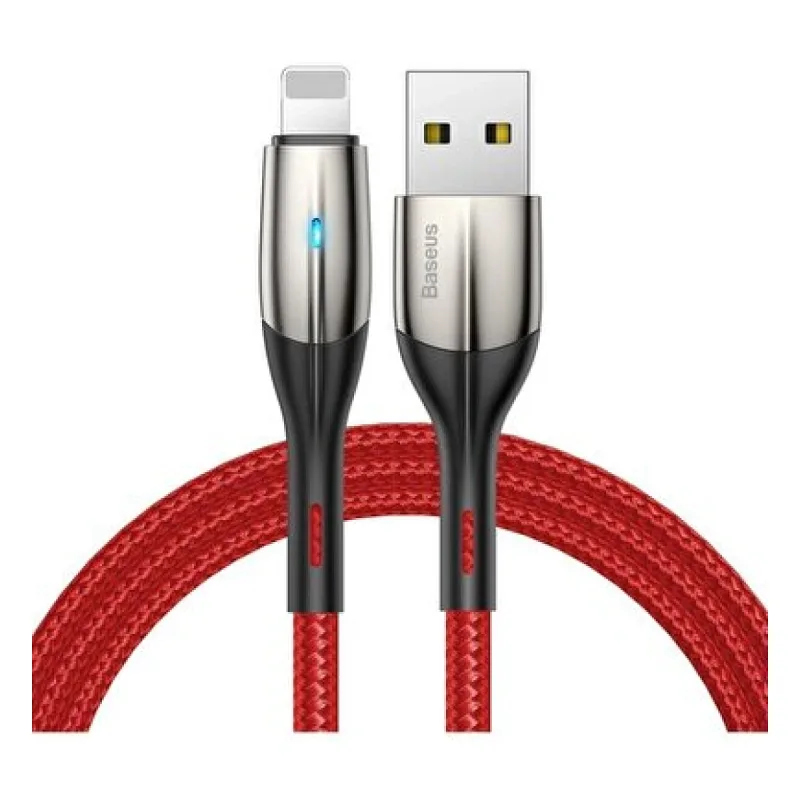 BASEUS HORİZONTAL 2.4A LİGHTNİNG 1 METRE ŞARJ KABLOSU KIRMIZI