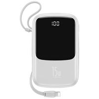 BASEUS Q POW 10.000 MAH LİGHTNİNG KABLOLU POWERBANK BEYAZ