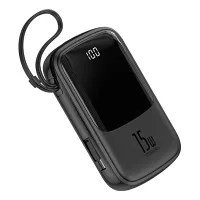 BASEUS Q POW LİGHTNİNG KABLOLU 10000 POWERBANK SİYAH