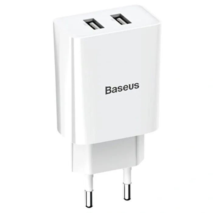 BASEUS SPEED MİNİ DUAL 10.5W SEYAHAT ŞARJI BEYAZ