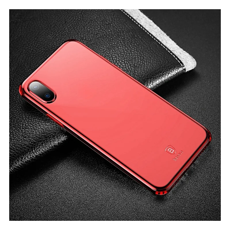 BASEUS ULTRA-SLIM CLEAR TPU PREMİUM CASE IPHONE X KIRMIZI