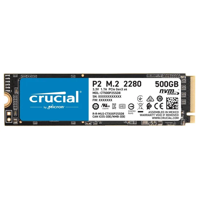 CRUCİAL P2 500GB SSD M.2 NVME PCIE CT500P2SSD8