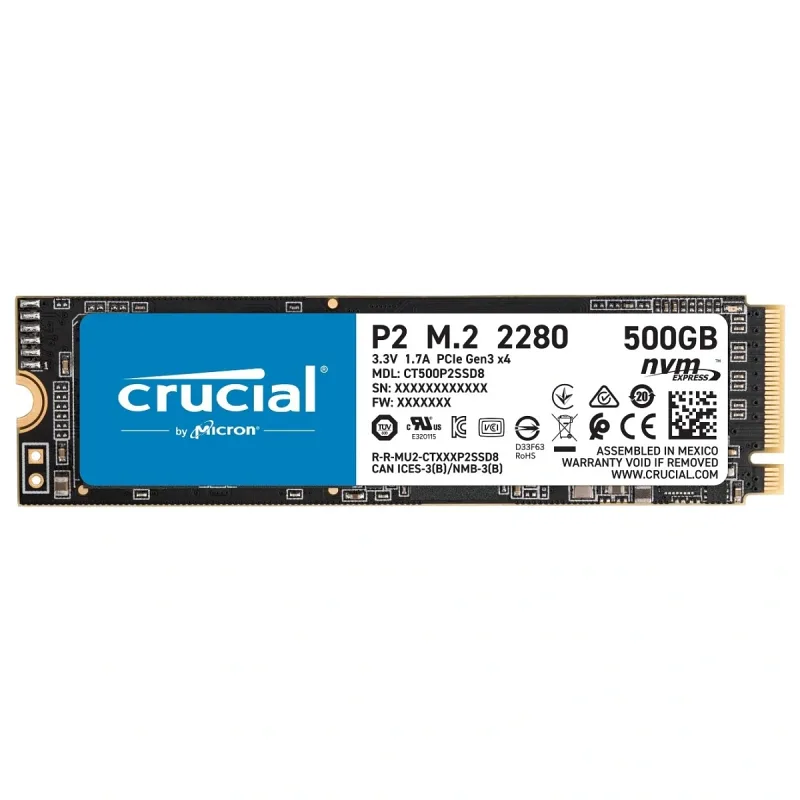 CRUCİAL P2 500GB SSD M.2 NVME PCIE CT500P2SSD8