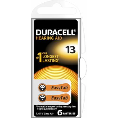 DURACELL 13 NUMARA KULAKLIK PİLİ 6'LI PAKET 1,45 VOLT PR48