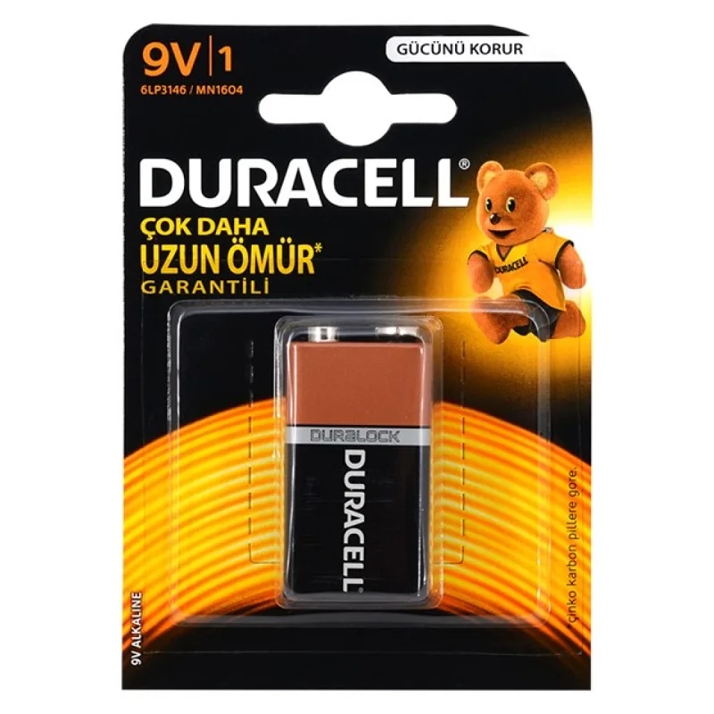 DURACELL 9 VOLT ALKALİN PİL MN1604B