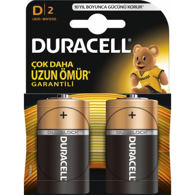DURACELL DURALOCK ALKALİNE  2'Lİ KALIN PİL D2 LR20 / MN1300
