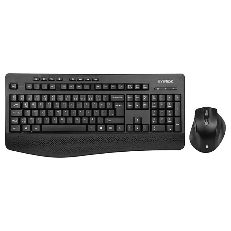EVEREST KM-6017 SİYAH USB KABLOSUZ Q MULTİMEDİA KLAVYE + MOUSE SET