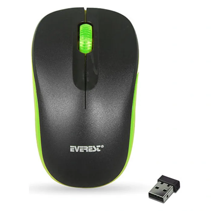 EVEREST SM-165 SİYAH/YEŞİL 2.4GHZ KABLOSUZ MOUSE