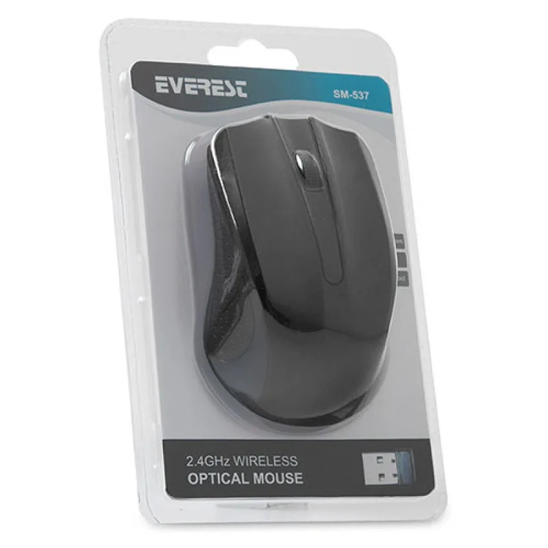 EVEREST SM-537 USB SİYAH 2.4GHZ KABLOSUZ MOUSE