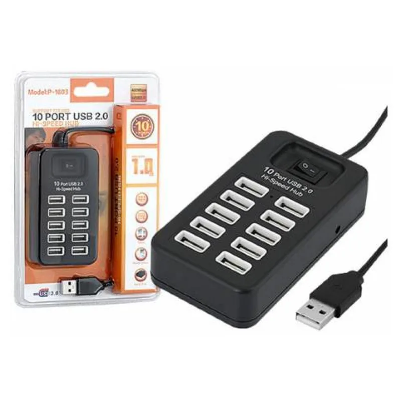 HI SPEED P-1603 USB 2.0 10 PORT HUB