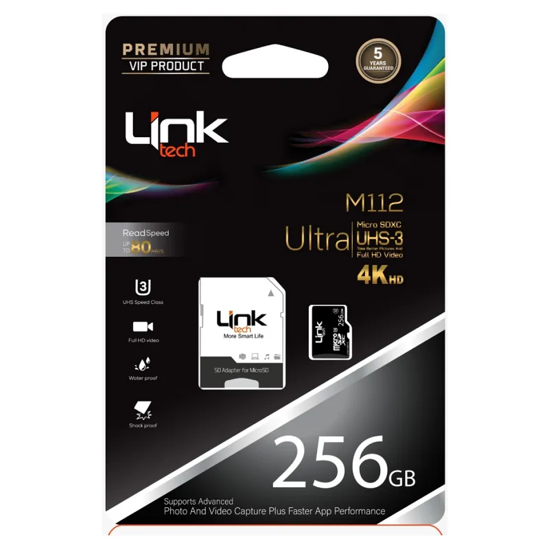 LINK TECH 256GB CLASS 10 MICRO SDHC SD ADAPTÖR CARD