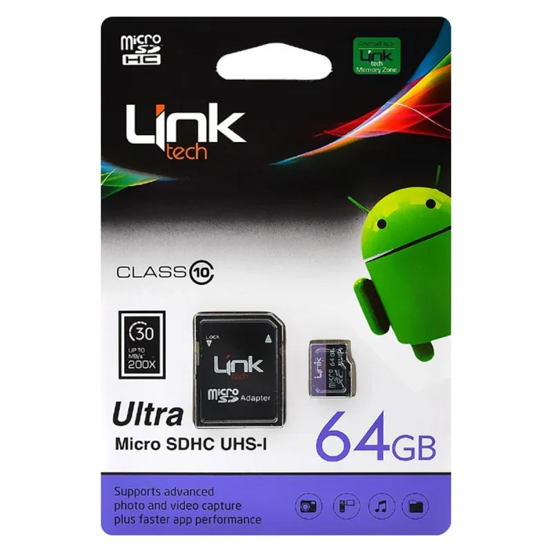 LINKTECH 64 GB CLAS 10 MICRO SDHC SD ADAPTÖR CARD