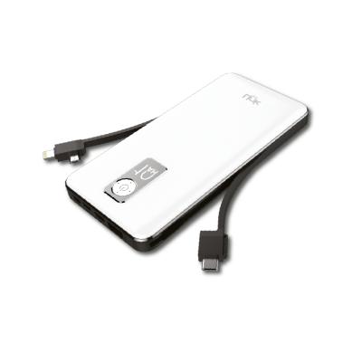 LINKTECH AC10 STRONG ÇİFT KABLOLU 10000 MAH POWERBANK BEYAZ