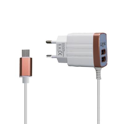 LINKTECH C502 SAFE DAHİLİ ÇİFT ÇIKIŞLI MİCRO USB AKILLI ŞARJ