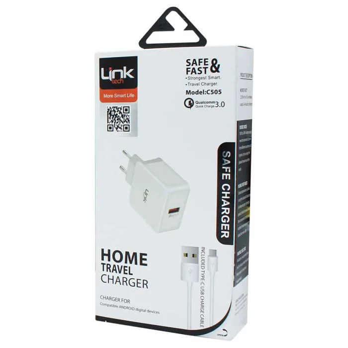 LINKTECH C505 HOME TRAVEL CHARGER 2A FOR ANDROID