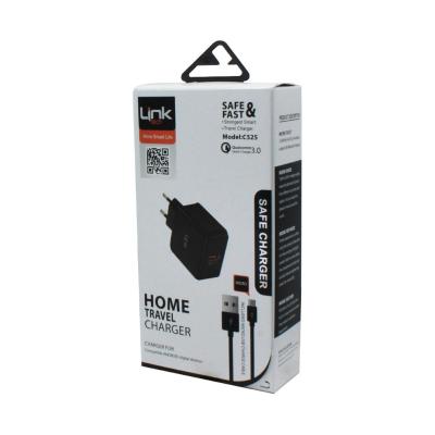 LINKTECH C525 SAFE MİCRO USB HIZLI ŞARJ CİHAZI Q.C 3.0 SİYAH