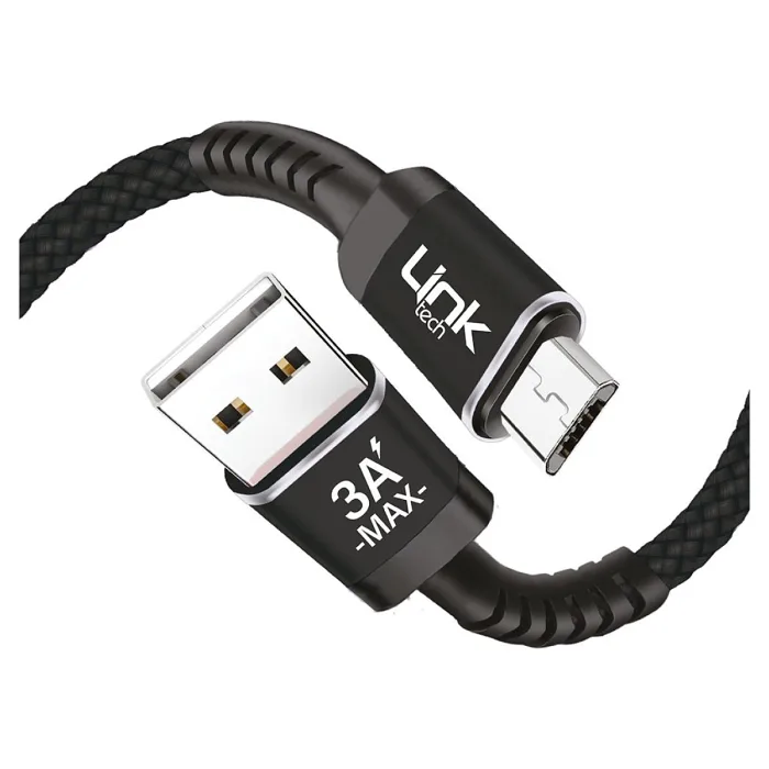 LİNKTECH K421 SAFE MİCRO USB 3A 1000MM ŞARJ KABLOSU SİYAH