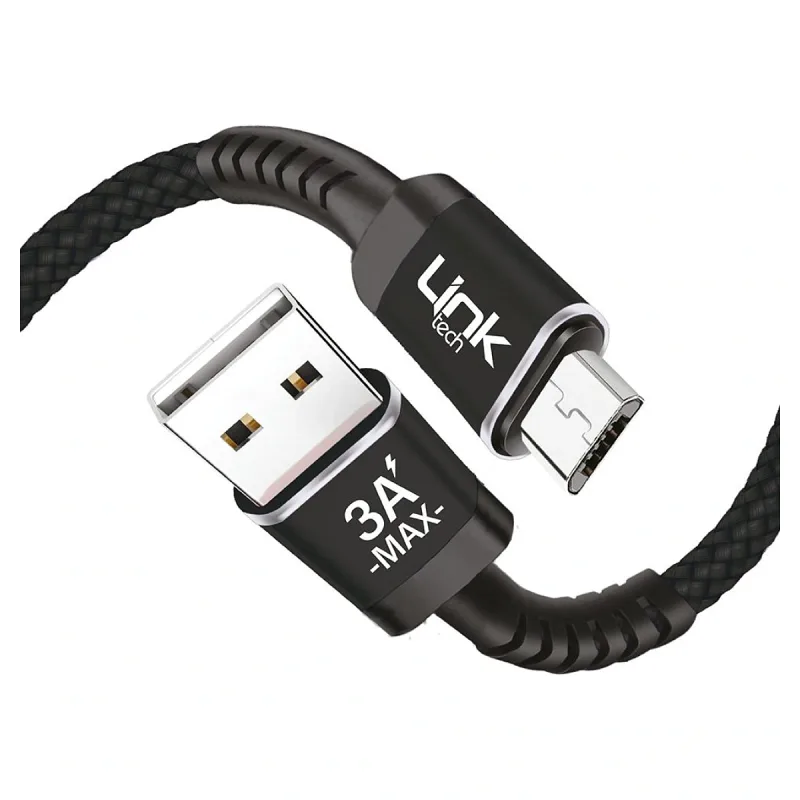 LİNKTECH K421 SAFE MİCRO USB 3A 1000MM ŞARJ KABLOSU SİYAH