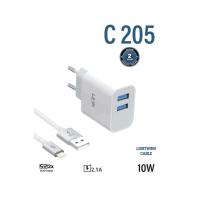 LİNKTECH LSC-C205 LİGHTNİNG ÇİFT USB 10W DUAL HIZLI ŞARJ ALETİ