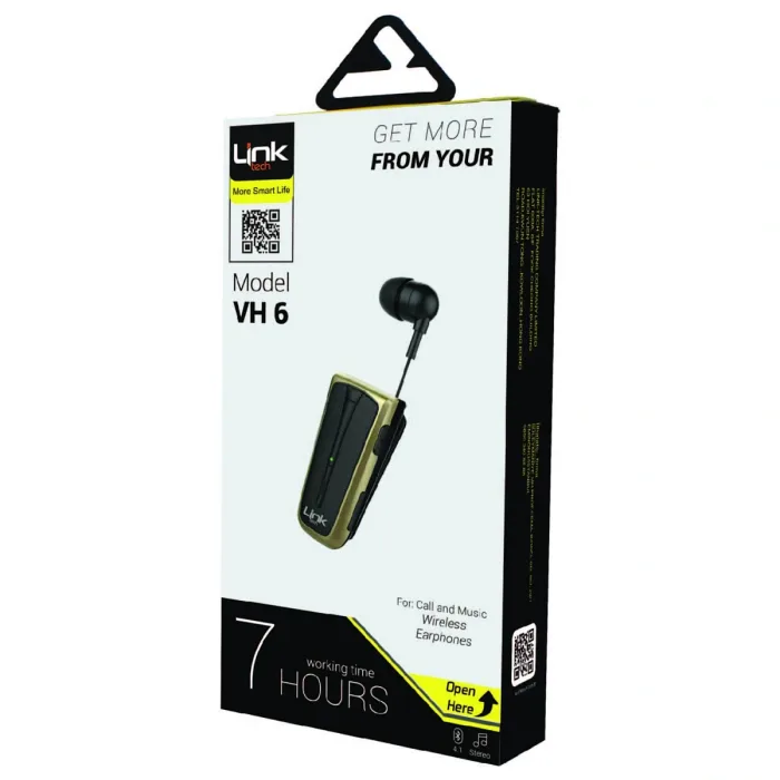 LINKTECH MAKARALI BLUETOOTH KULAKLIK VH6 SİYAH