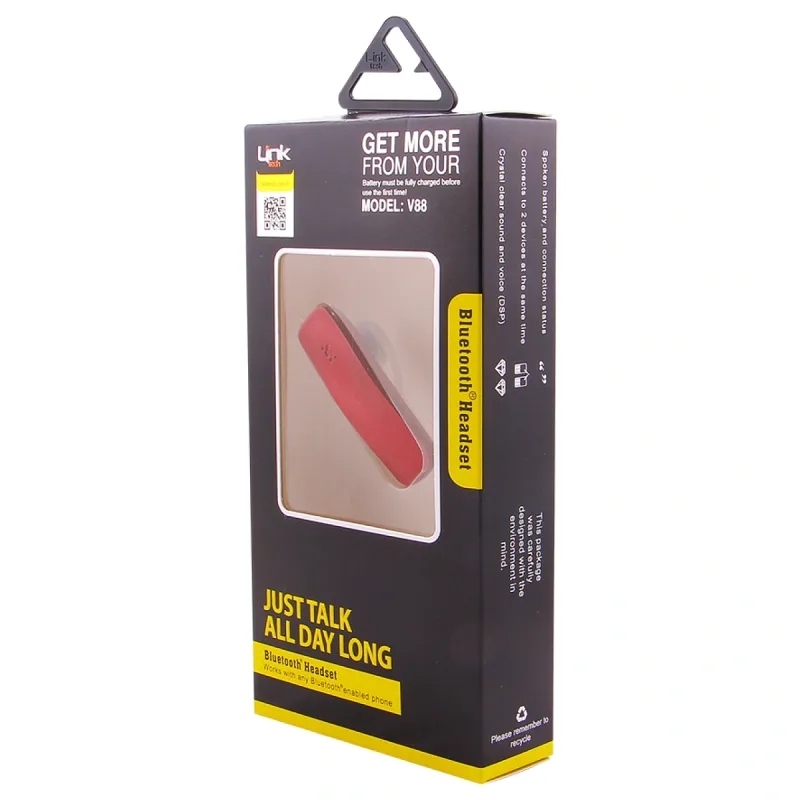 LINKTECH V88 BLUETOOTH HEADSET RENKLİ MONO KULAKİÇİ KULAKLIK