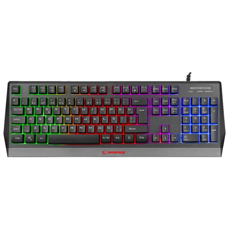 RAMPAGE KB-R52 STYLE RAİNBOW AYDINLATMALI GAMİNG OYUNCU KLAVYESİ