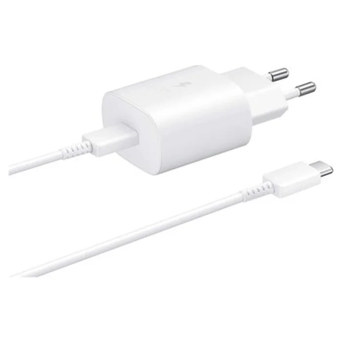 SAMSUNG TA800 FAST CHARGİNG BEYAZ 25W TYPE-C TO TYPE-C ŞARJI ALETİ