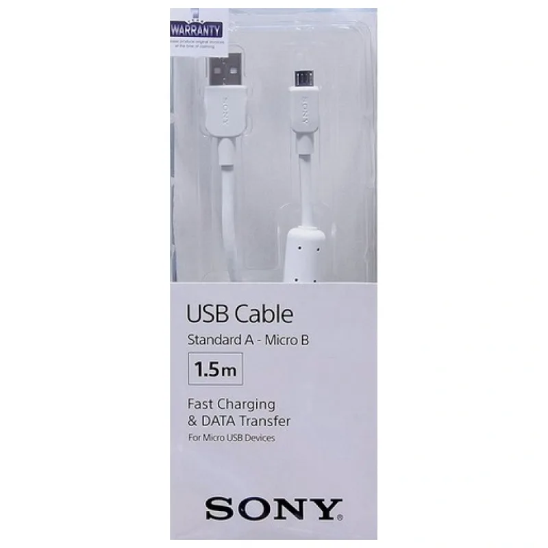 SONY MİCRO USB ŞARJ VE TRANSFER KABLOSU CP-AB150 BEYAZ