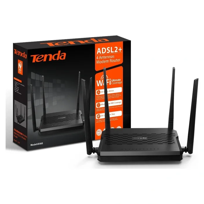 TENDA D305 300MBPS 4X5 DBİ ADSL2+ MODEM ROUTER
